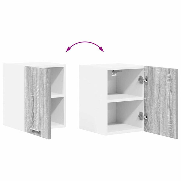 vidaXL Meuble haut gris Sonoma et blanc 30 x 31 x 40 cm, bois d'ingénierie
