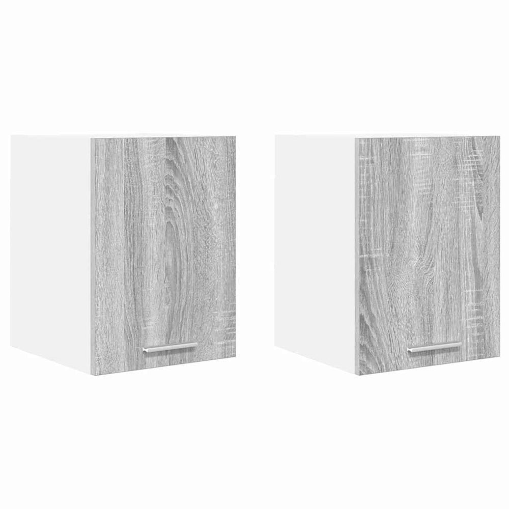 Hängeschrank Grau Sonoma Weiß 2er-Set