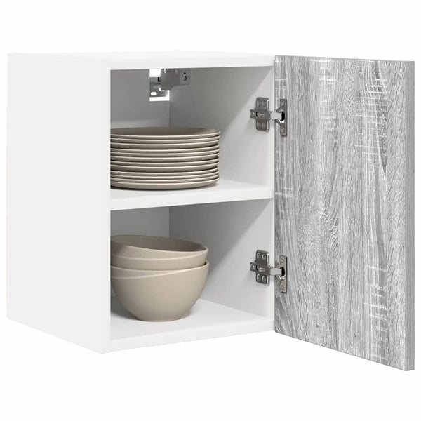 Hängeschrank Grau Sonoma Weiß 2er-Set