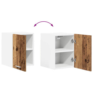 Hängeschrank mit Tür, 2er-Set, Altholz/Weiß