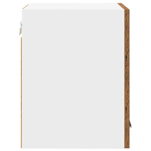 Hängeschrank mit Tür, 2er-Set, Altholz/Weiß