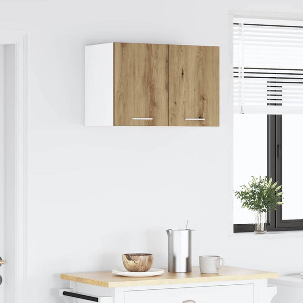 Hängeschrank 2er Set Eiche & Weiß