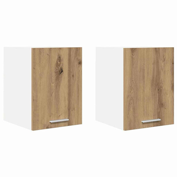 Hängeschrank 2er Set Eiche & Weiß