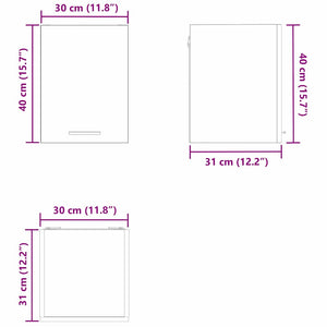 Hängeschrank 2er Set Eiche & Weiß