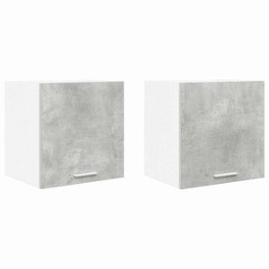 Hängeschrank 2er Set Betongrau/Weiß 40x40 cm