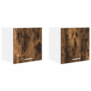Hängeschrank Set, Geräucherte Eiche/Weiß, 2er