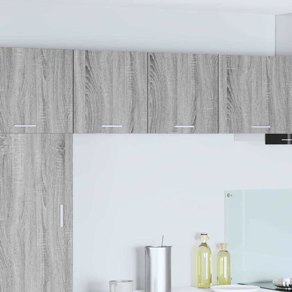 vidaXL Wall Cabinet with Door 2 pcs Grey Sonoma and White 40 x 31 x 40 cm