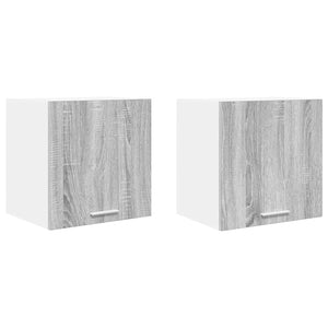 Hängeschrank 2er Set Grau/Weiß 40x40 cm