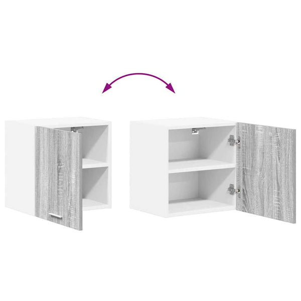 Hängeschrank 2er Set Grau/Weiß 40x40 cm