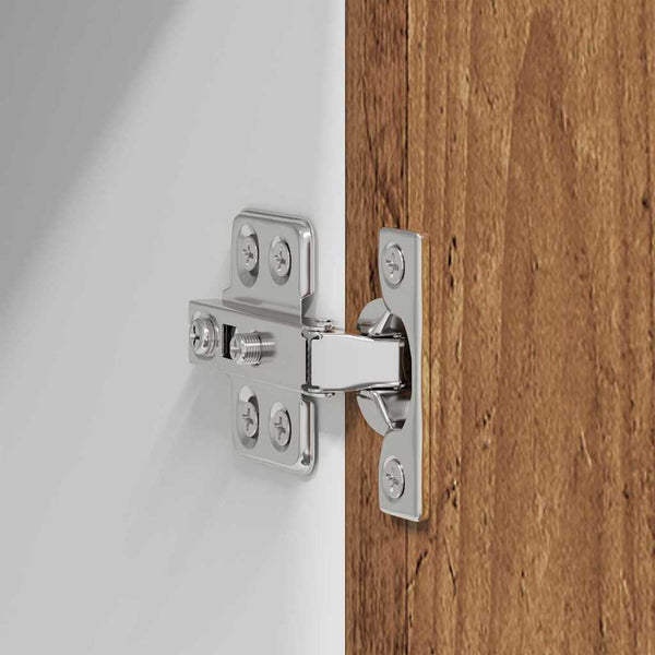 Hängeschrank mit Tür, 2er Set, Holz/Weiß