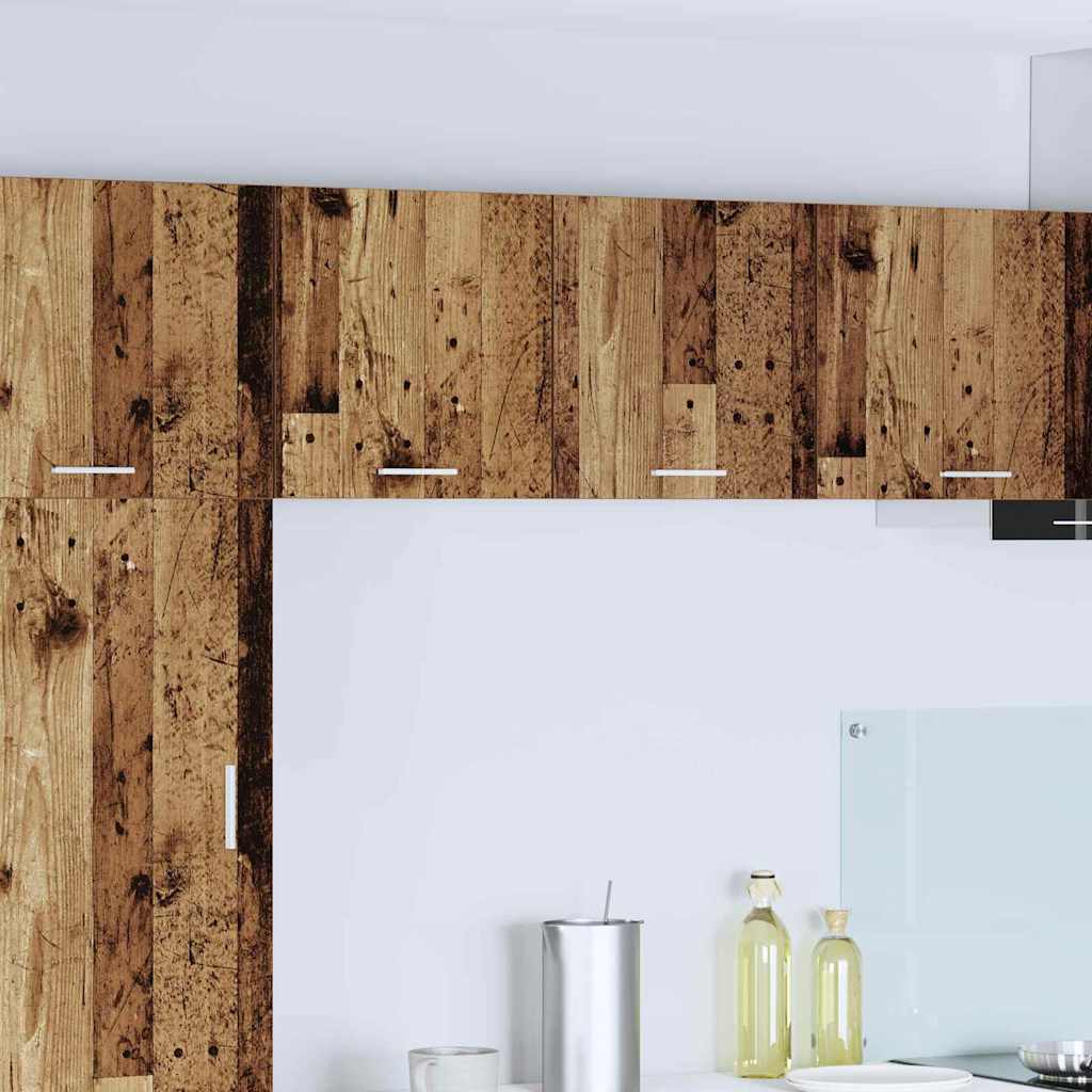 Hängeschrank mit Tür, 2er Set, Holz/Weiß