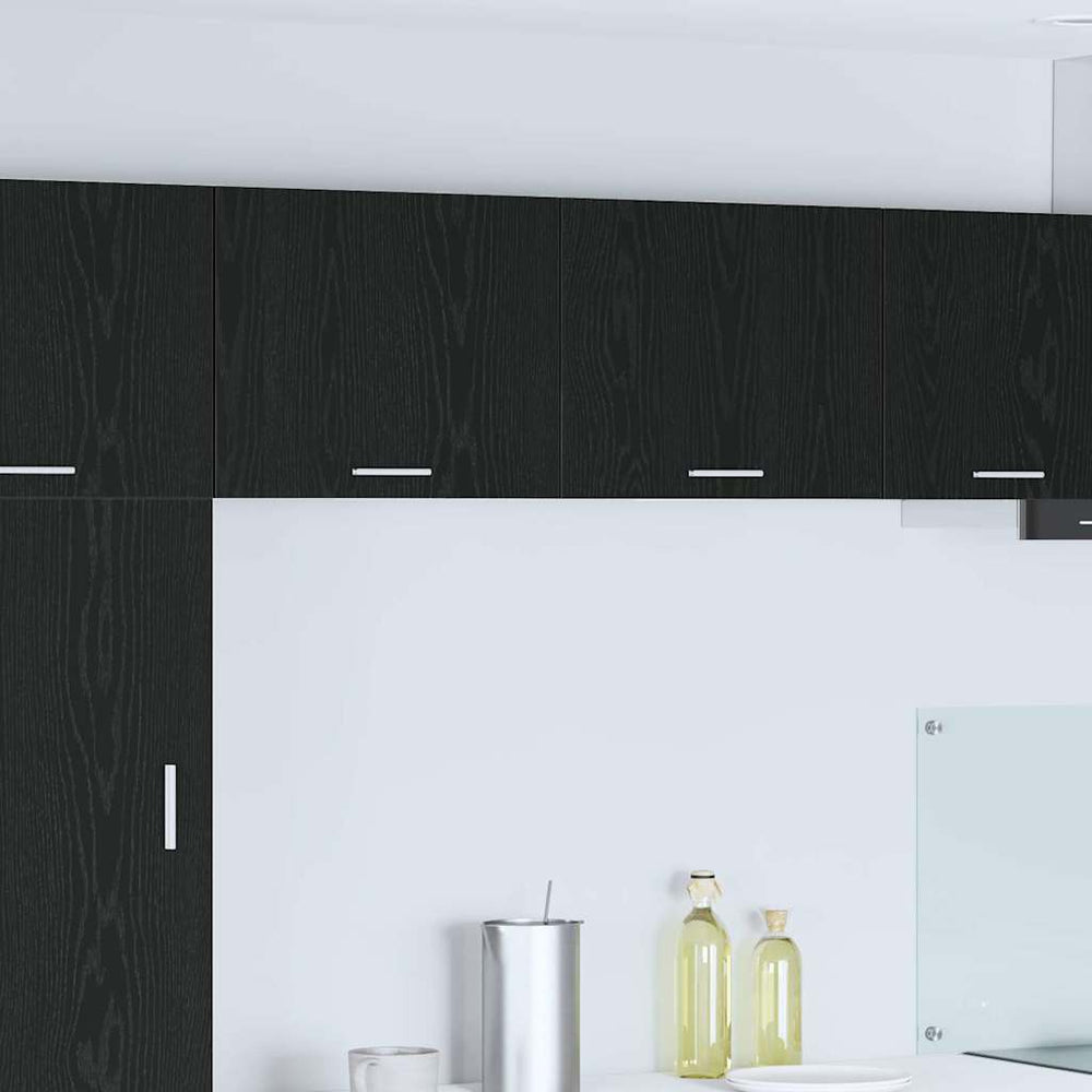 vidaXL Wall Cabinet with Door Black Oak and White 50 x 31 x 40 cm