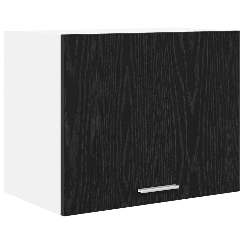 vidaXL Wall Cabinet with Door Black Oak and White 50 x 31 x 40 cm