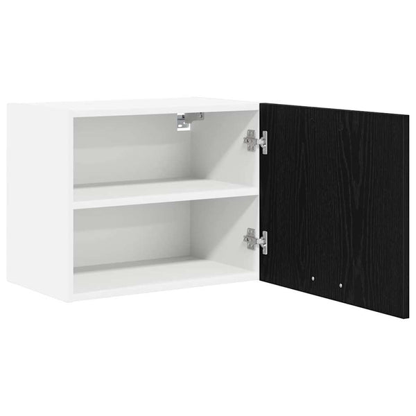 Hängeschrank Schwarz Eiche/Weiß 50x40 cm