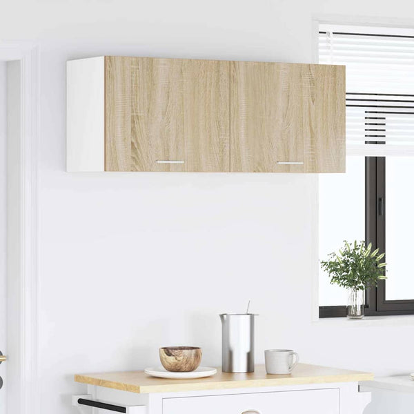 Hängeschrank 2er Set Sonoma Eiche Weiß