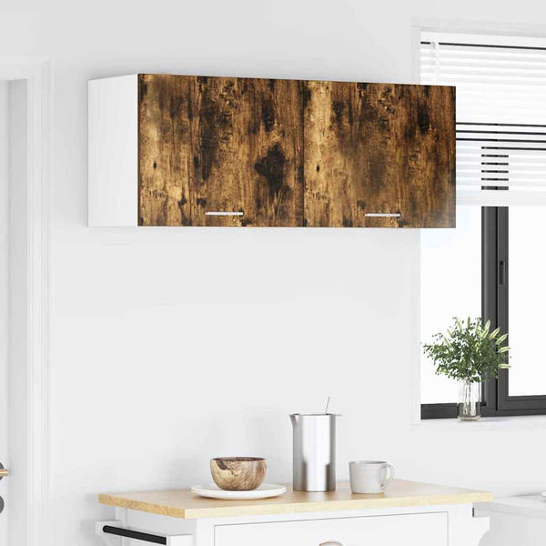 Hängeschrank 2er Set, Geräucherte Eiche/Weiß