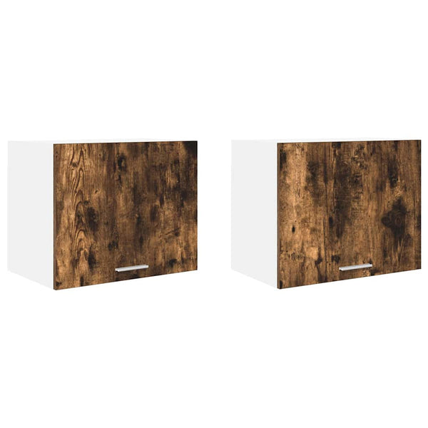 Hängeschrank 2er Set, Geräucherte Eiche/Weiß