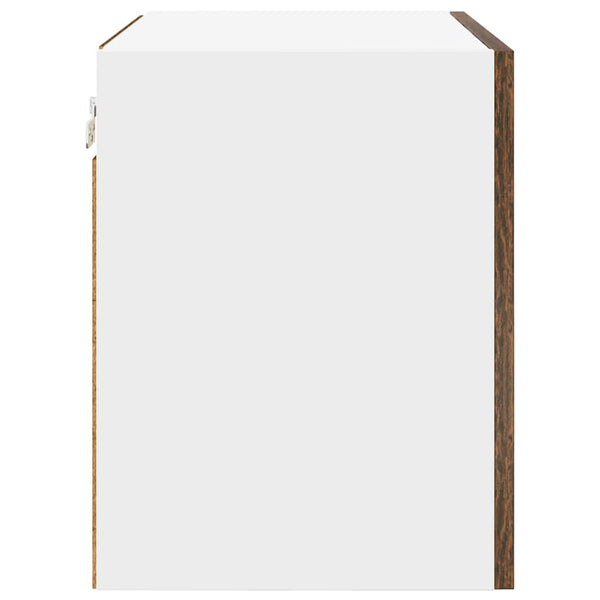 Hängeschrank 2er Set, Geräucherte Eiche/Weiß