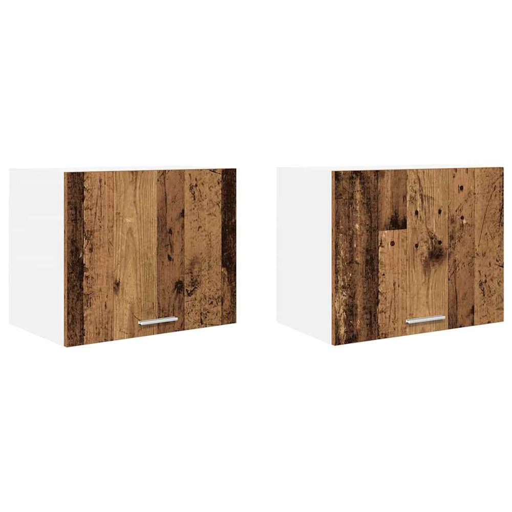 Hängeschrank 2er Set, Altholz/Weiß, 50x40 cm
