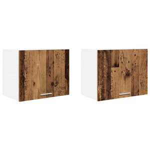 Hängeschrank 2er Set, Altholz/Weiß, 50x40 cm