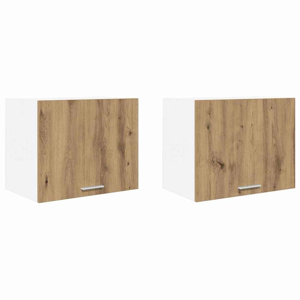 Hängeschrank 2er Set Eiche/Weiß
