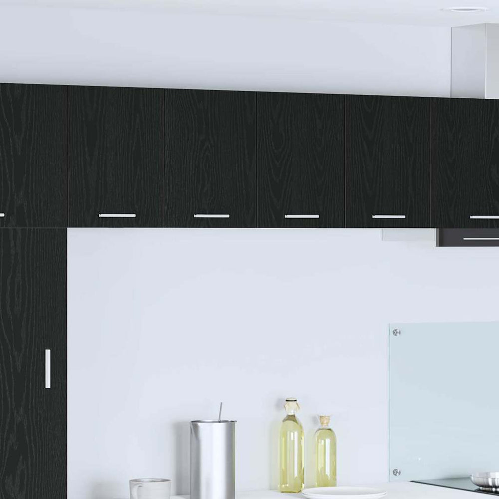 vidaXL Wall Cabinet with Door Black Oak and White 60 x 31 x 40 cm