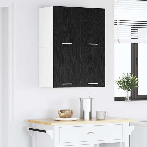 Hängeschrank Schwarz Eiche/Weiß 60x40 cm