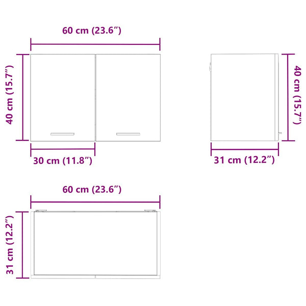 Hängeschrank Sonoma Eiche & Weiß, 2er-Set