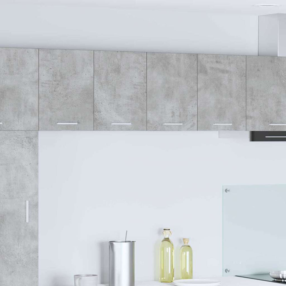 Hängeschrank mit Tür, Betongrau/Weiß, 2er-Set
