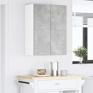 Hängeschrank mit Tür, Betongrau/Weiß, 2er-Set