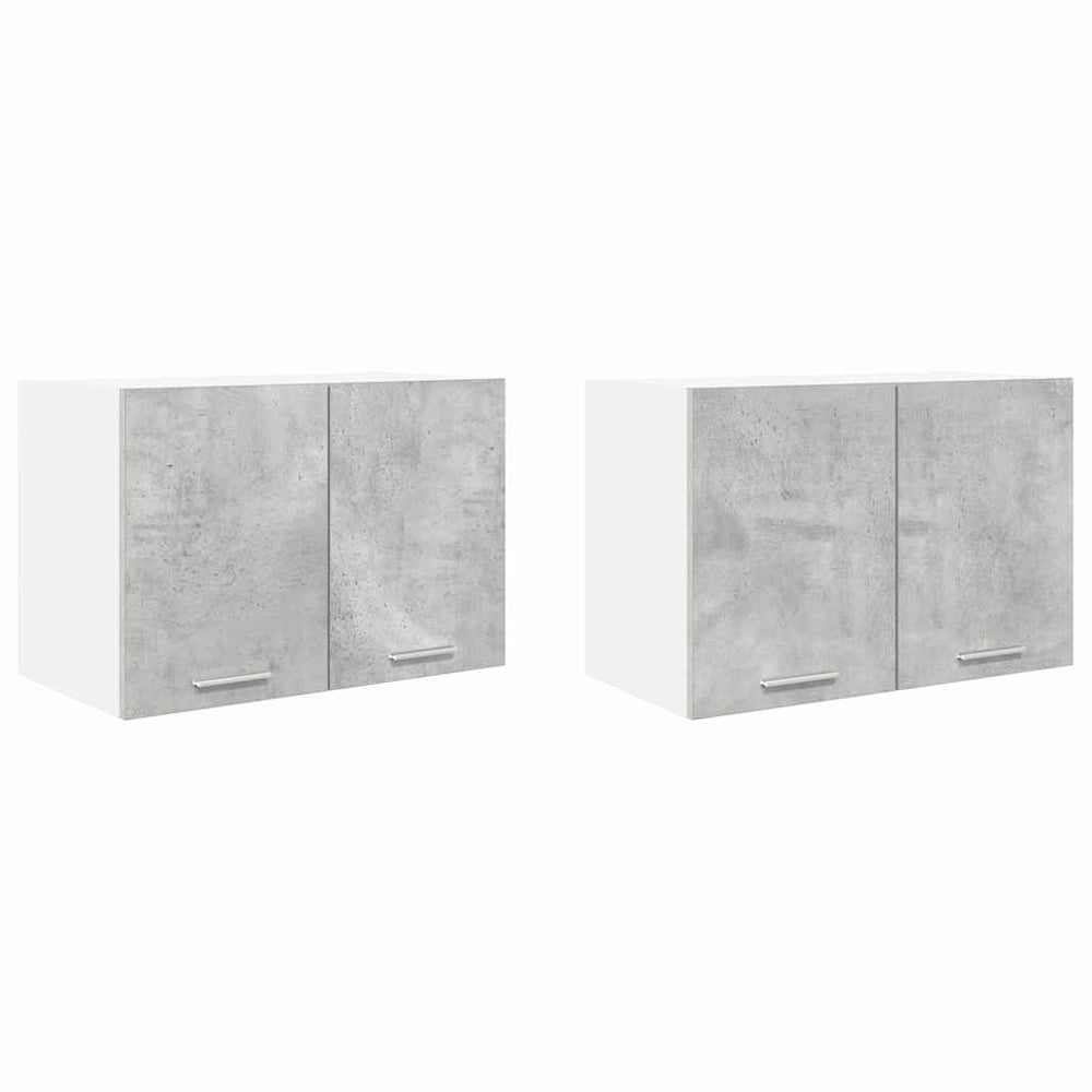 Hängeschrank mit Tür, Betongrau/Weiß, 2er-Set