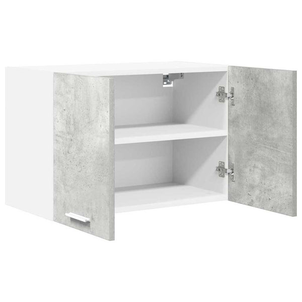 Hängeschrank mit Tür, Betongrau/Weiß, 2er-Set
