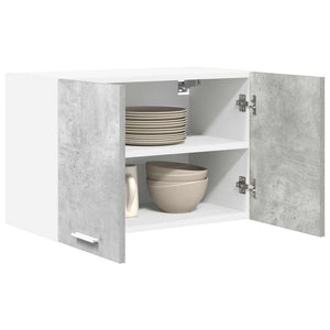 Hängeschrank mit Tür, Betongrau/Weiß, 2er-Set