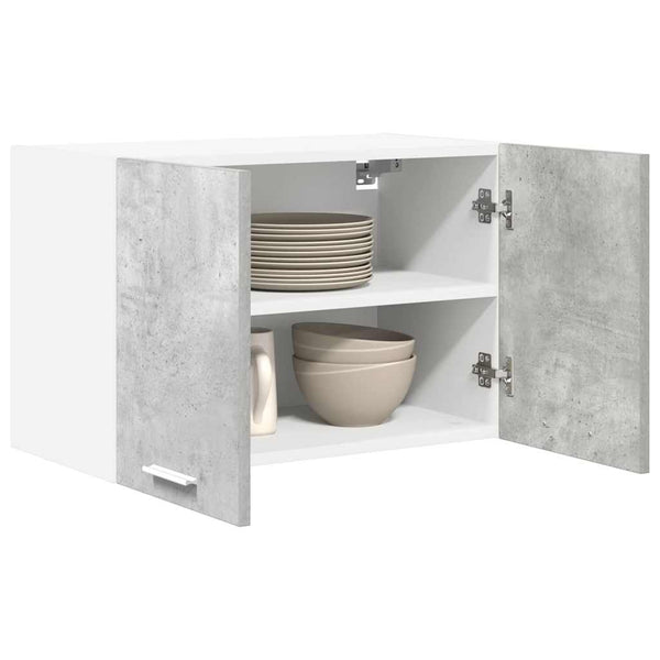Hängeschrank mit Tür, Betongrau/Weiß, 2er-Set