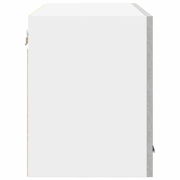 Hängeschrank mit Tür, Betongrau/Weiß, 2er-Set