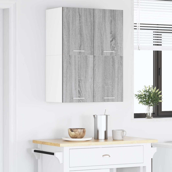 Hängeschrank 2er Set Grau/Weiß 60x40 cm