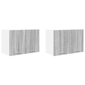 Hängeschrank 2er Set Grau/Weiß 60x40 cm