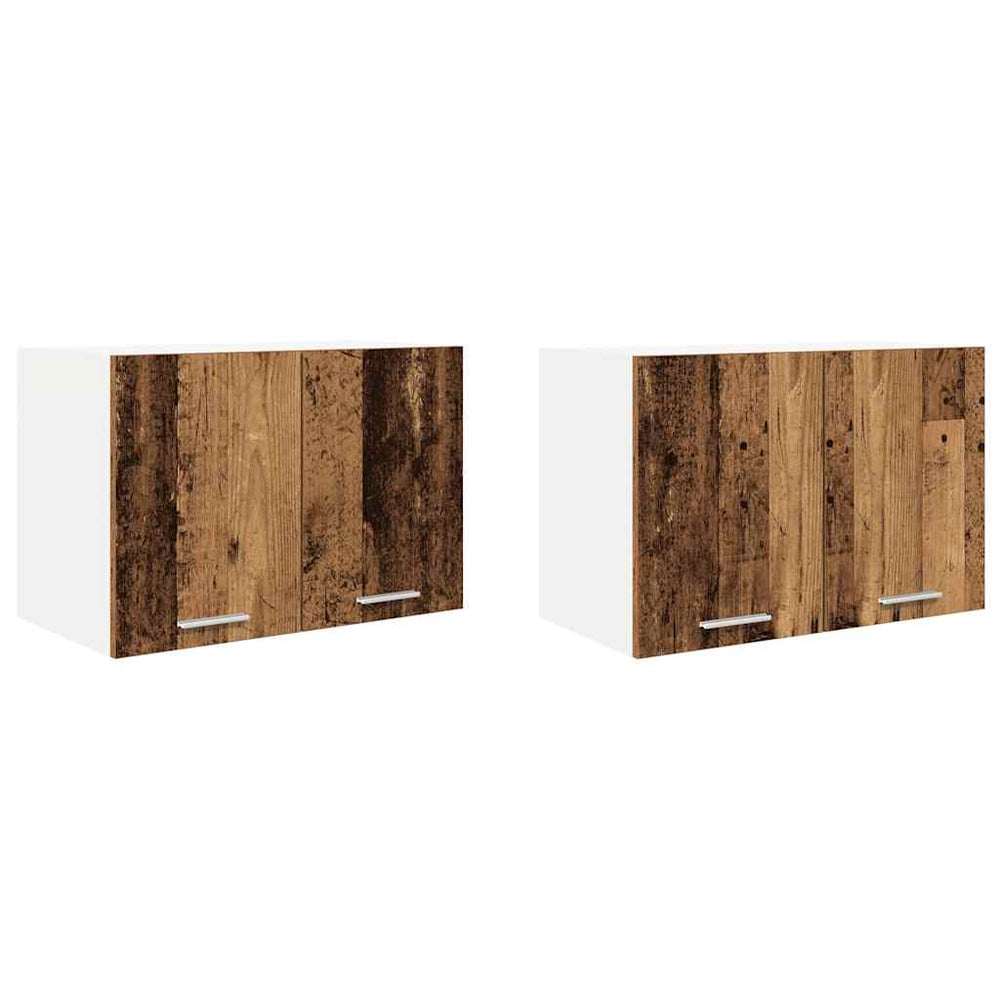 Hängeschrank 2er Set, Altholz/Weiß, 60x40 cm