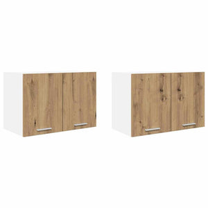 Hängeschrank 2er Set Eiche/Weiß 60cm