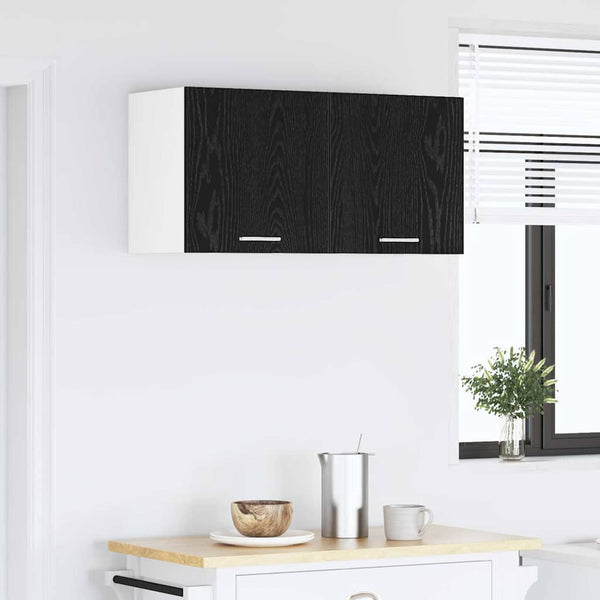 Hängeschrank Schwarz Eichen-Optik 80 cm