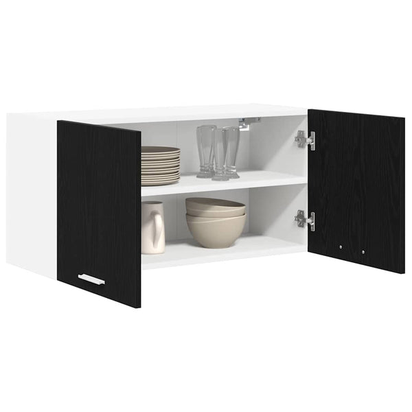 Hängeschrank Schwarz Eichen-Optik 80 cm