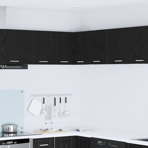 Hängeschrank, Schwarz Eiche/Weiß, 57x57x40 cm