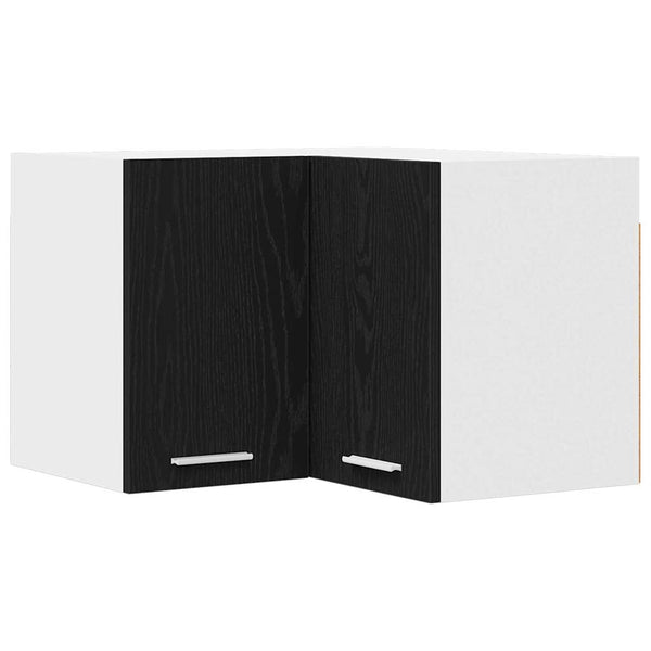 Hängeschrank, Schwarz Eiche/Weiß, 57x57x40 cm