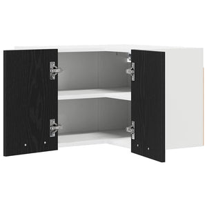 Hängeschrank, Schwarz Eiche/Weiß, 57x57x40 cm