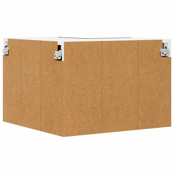 Hängeschrank, Schwarz Eiche/Weiß, 57x57x40 cm
