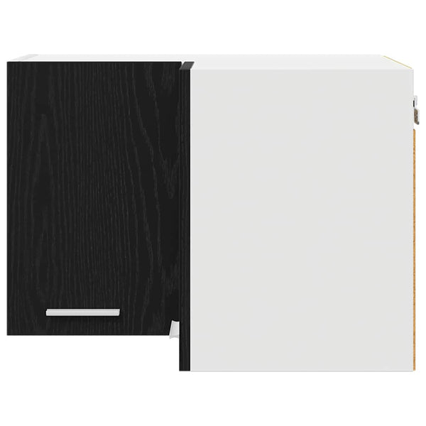 Hängeschrank, Schwarz Eiche/Weiß, 57x57x40 cm