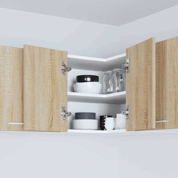 vidaXL Meuble haut de rangement chêne Sonoma et blanc 57 x 57 x 40 cm