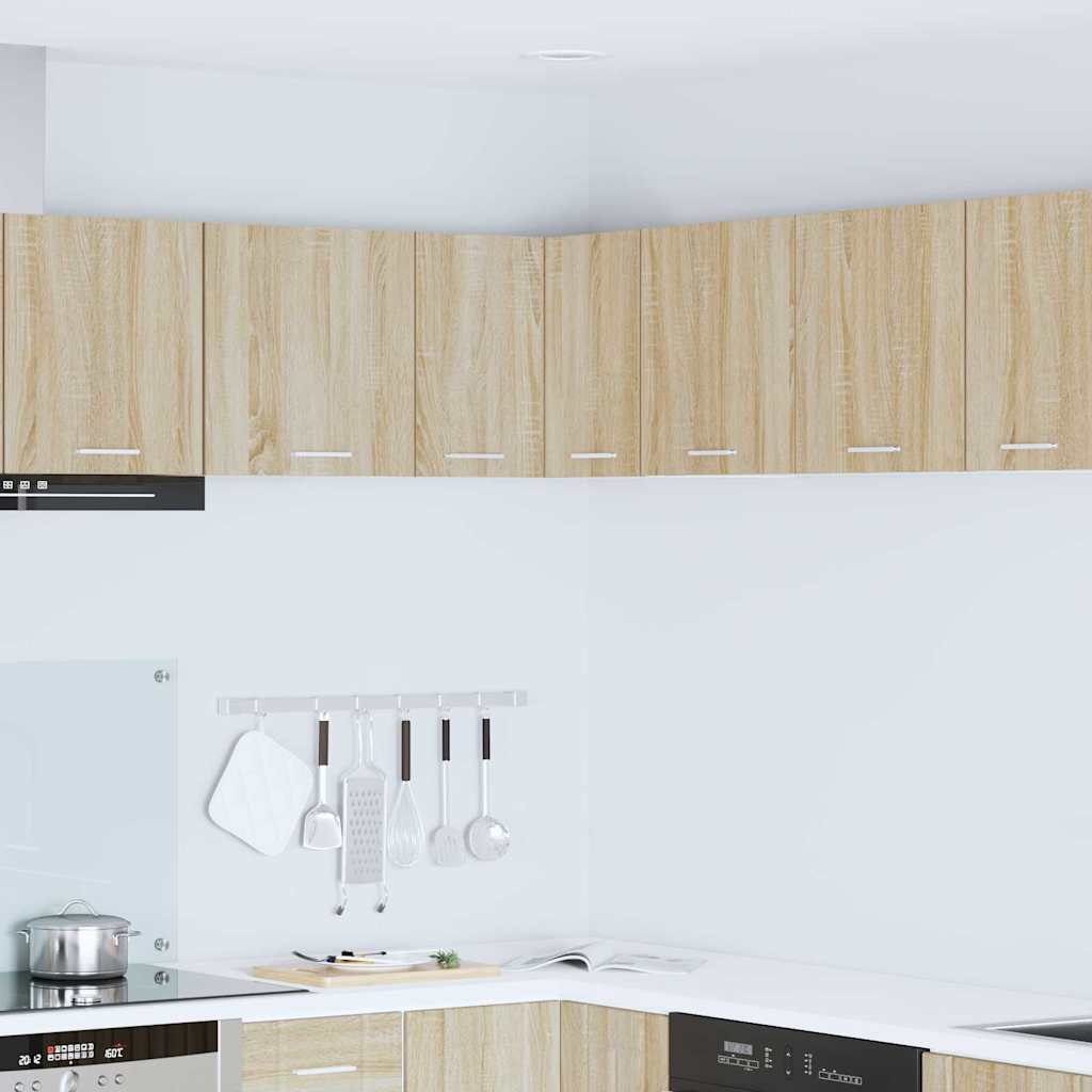vidaXL Meuble haut de rangement chêne Sonoma et blanc 57 x 57 x 40 cm