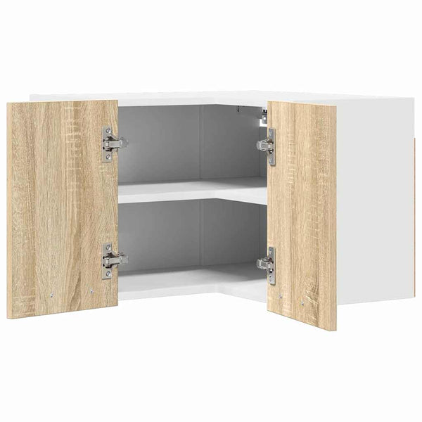 vidaXL Meuble haut de rangement chêne Sonoma et blanc 57 x 57 x 40 cm