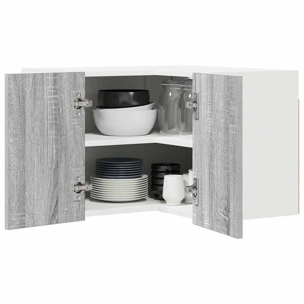 Hängeschrank Grau Sonoma/Weiß 57x57x40cm